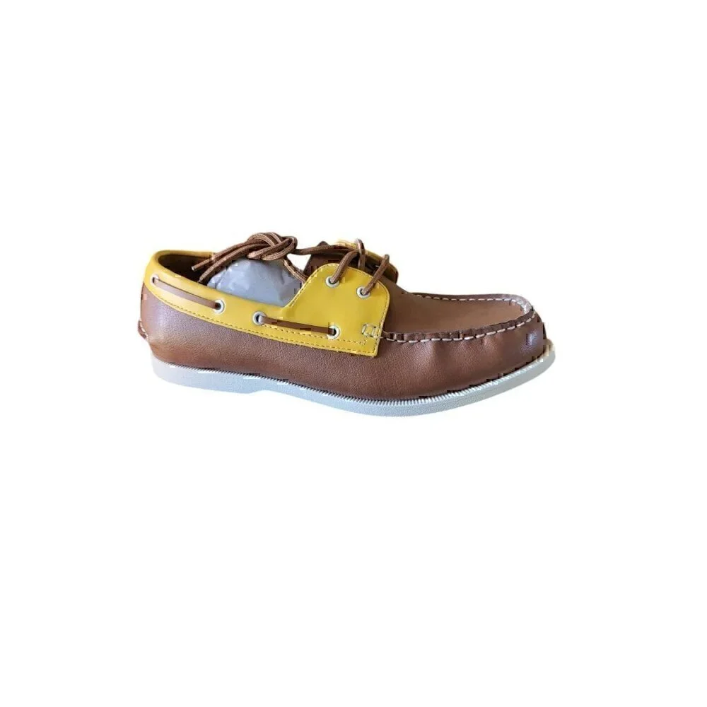 Club Room Men's Elliot Moc-Toe Lace Up Boat Shoes Tan Yellow 11M New